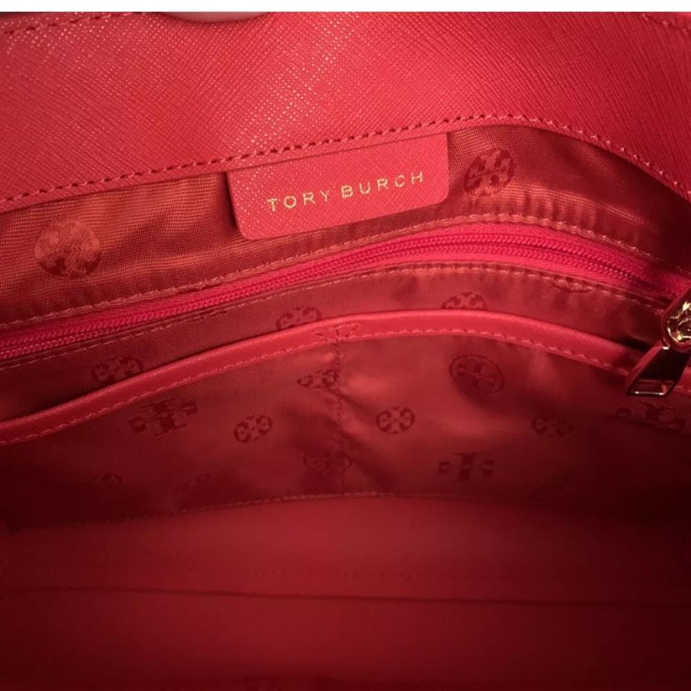 NWOT Bright Red Tory Burch Handbag W Compartments - Picture 6 of 12